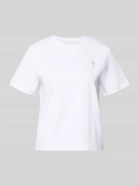 T-shirt o kroju regular fit z czystej bawełny S.oliver Red Label biała