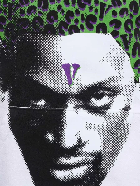 Hanorac cu glugă Vlone cu imagine cu model leopard alb