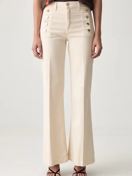 ViCOLO blugi wide leg pentru femei bej