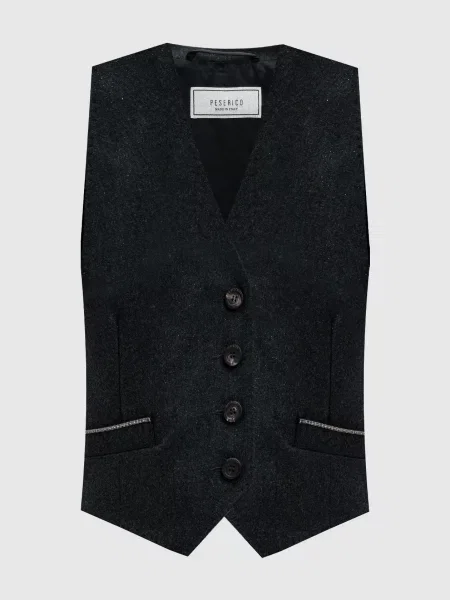 Жилет з вовни з ланцюжком моніль і люрексом Peserico сірий