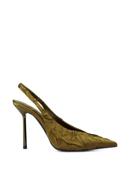 Pantofi cu toc Le Silla cu volane slingback verde