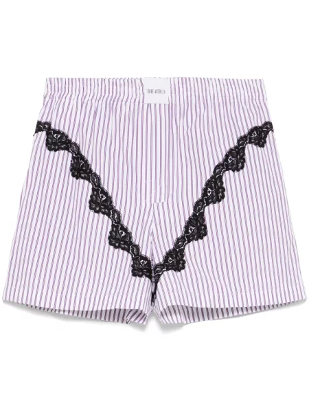 Pantaloni scurți The Attico cu dungi din poplin alb