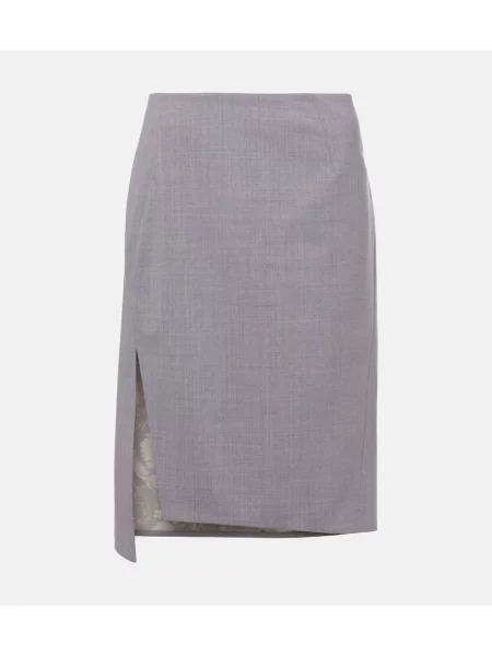Fustă tip creion Versace de lână gri