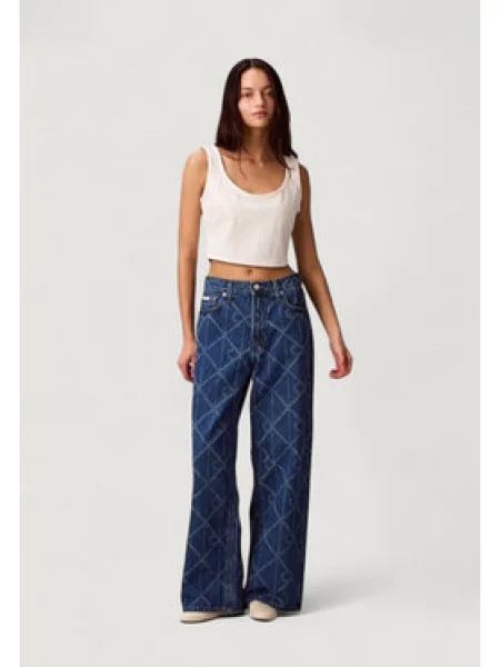 Calvin Klein Jeans Džinsai LOW RISE BAGGY CK AT Baggy Fit mėlyna