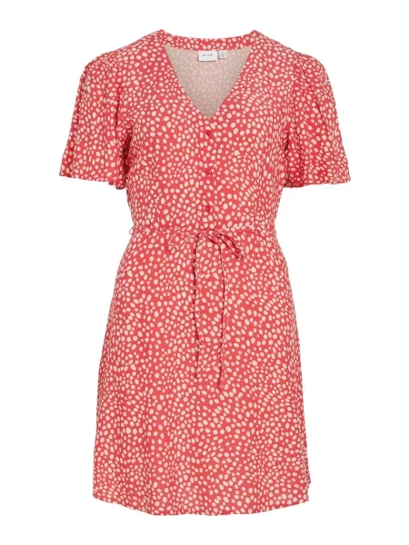 VILA Rochie de vară VIGRACE roșu deschis alb