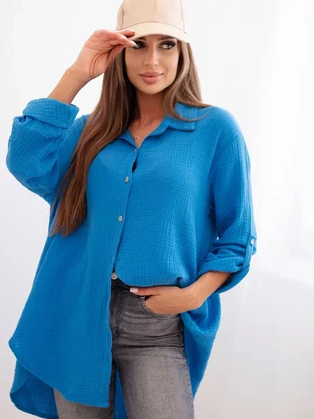 Cămașă Kesi Włoski din muselină albastru