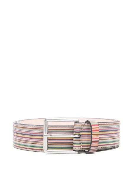 Cu centură curea Paul Smith din piele cu dungi albastru