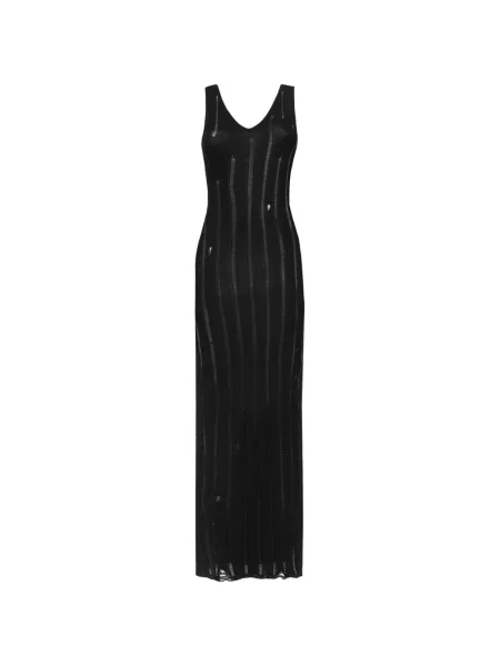 Maxi rochie maxi Laneus cu decolteu în V de costum negru