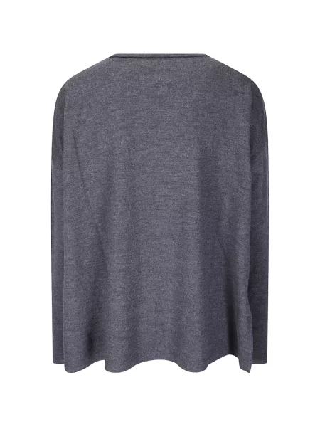 Lung tricou Labo Art cu decolteu rotund gri