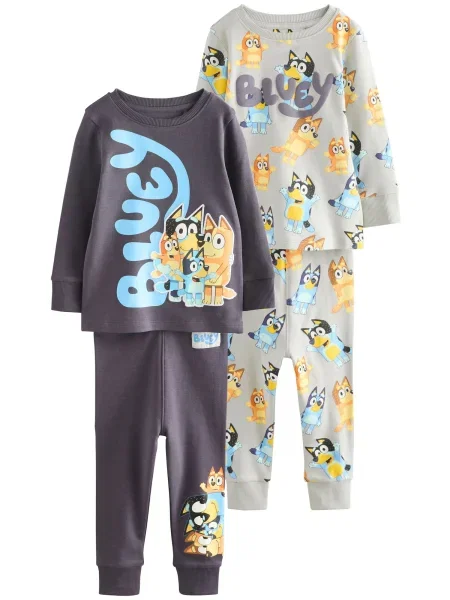 Next Pijamale albastru noapte / albastru deschis / deschis / portocaliu gri