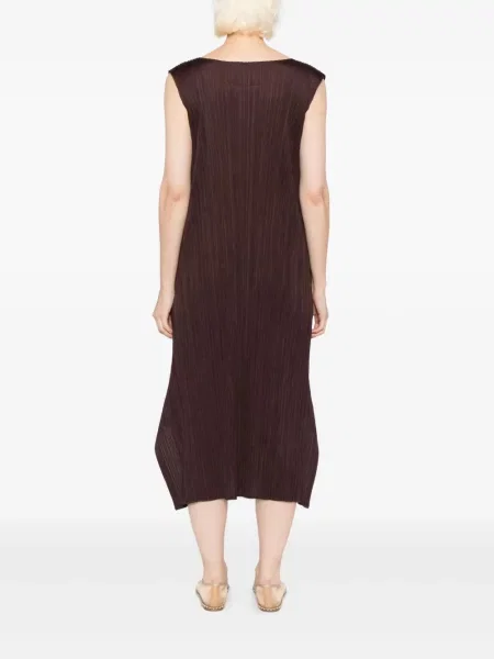 Rochie Pleats Please Issey Miyake de costum maro
