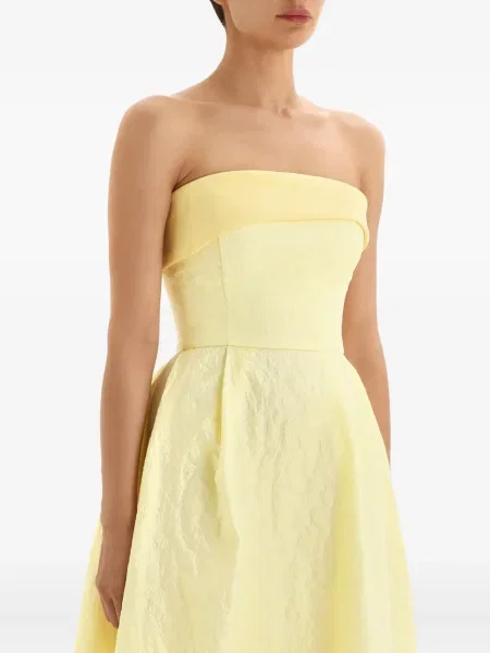 Rochie midi Post Meridiem din satin galben