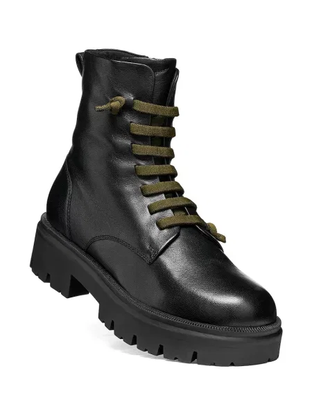Geox workery detské kožené D KLARGENA čierna
