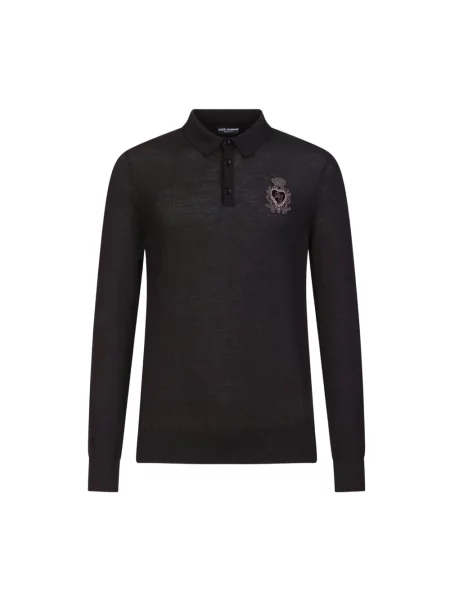 Koszulka polo Dolce And Gabbana biznesowa czarna
