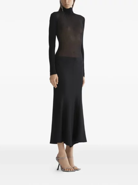 Rochie maxi Mugler lungă de costum negru