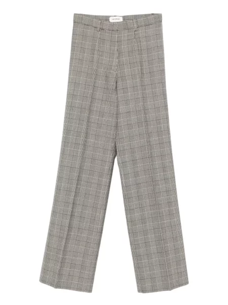 Pantaloni A.m.g. în carouri plisate gri