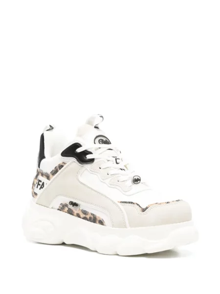 Sneakerși Buffalo cu imagine cu model leopard alb