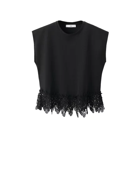 MANGO Tricou BLONDE' negru