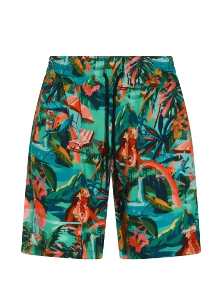 Kratke hlače Mauna Kea s cvjetnim printom s printom s vezicama zelena