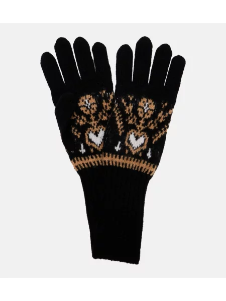 Mănuși Khaite din cașmir negru