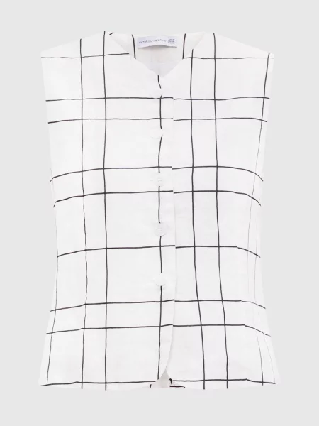 Жилет Genio Letizia з льону в клітинку Faithfull білий