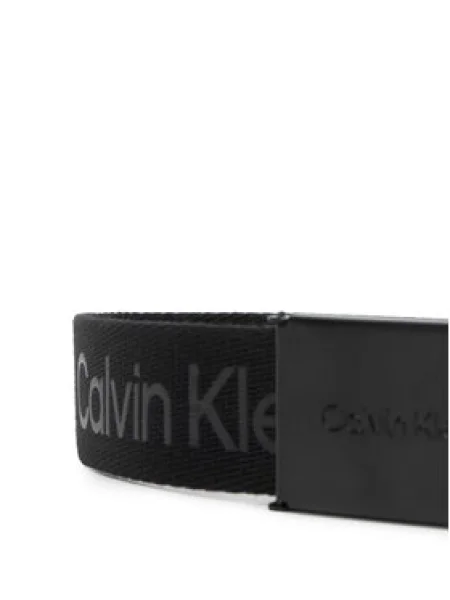 Calvin Klein Detský opasok Calvin Logo Canvas Belt čierna