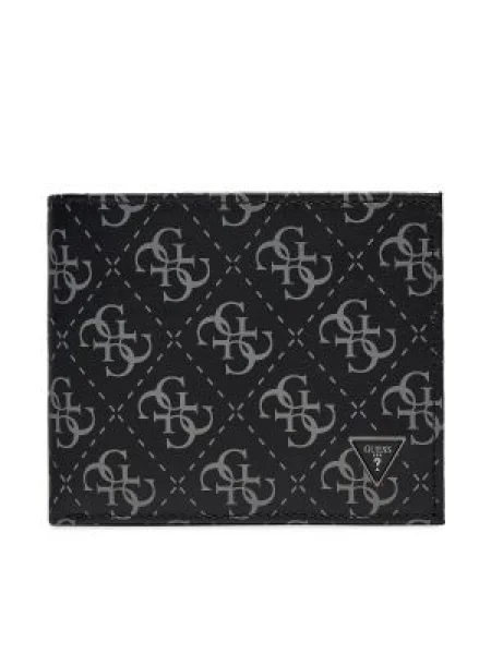 Guess Голям мъжки портфейл Vezzola Leather Slg SMVELE черен