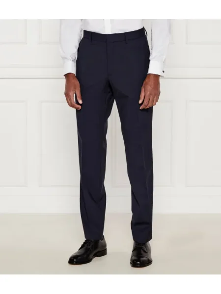 BOSS BLACK de lână pantaloni negru