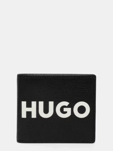 Кожен портфейл HUGO мъжки черно