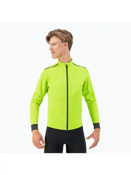 Мъжко яке за колоездене Rogelli Pesaro fluor yellow/black черно