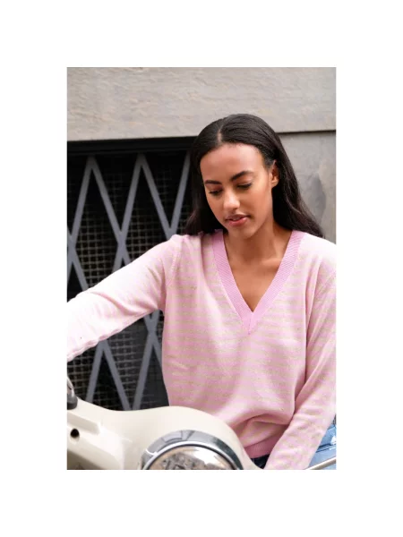 Sweter American Dreams wełniany różowy