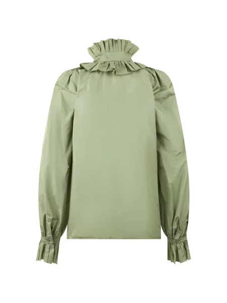Bluză Alberta Ferretti cu volane verde