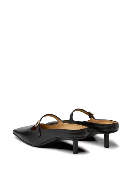 Papuci tip mules Marsell cu bretele negru