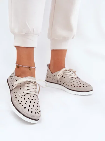 Kožené poltopánky S. Barski sivá