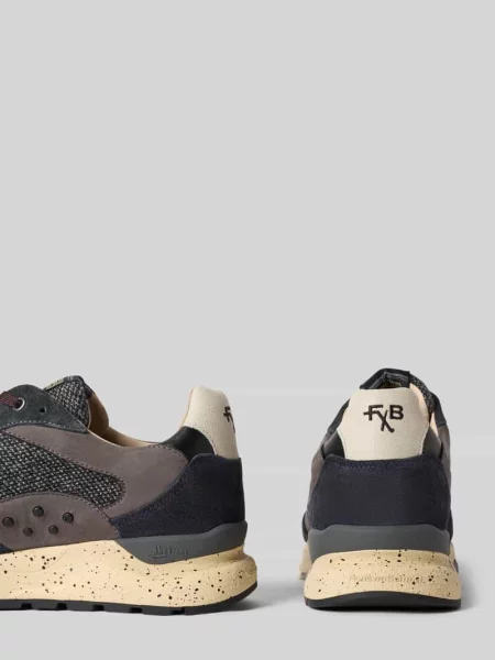 Sneakersy z mieszanki skóry model De Treener' Floris Van Bommel granatowe