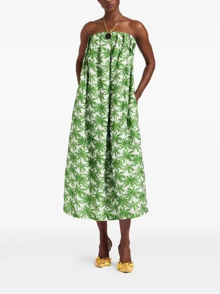 Rochie midi La Doublej cu imagine până la genunchi de costum alb