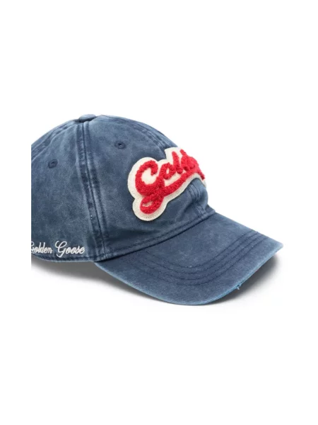 Czapka z daszkiem Golden Goose frotte niebieska