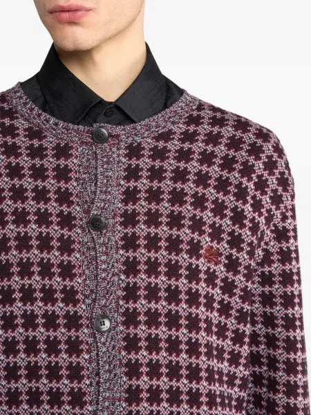 Cardigan Etro cu imprimeu geometric maro