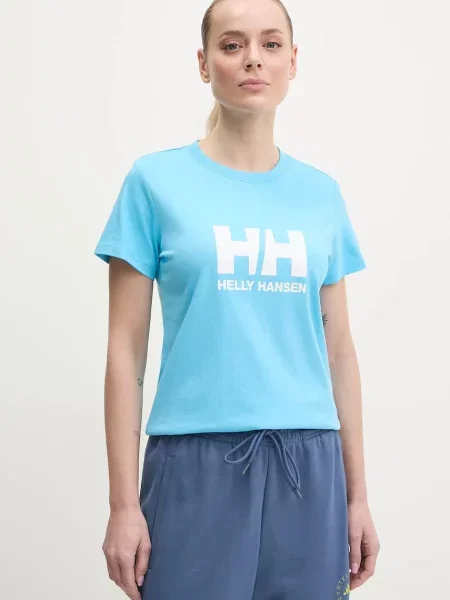 Тениска Helly Hansen HH LOGO синьо
