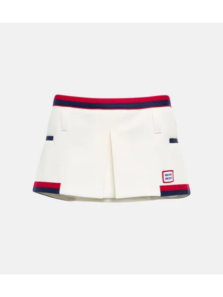 Spódnica Miu Miu z niską talią z dżerseju biała
