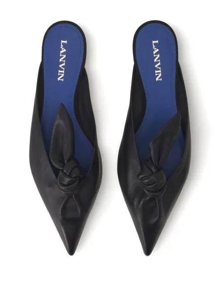 Papuci tip mules Lanvin fără toc negru