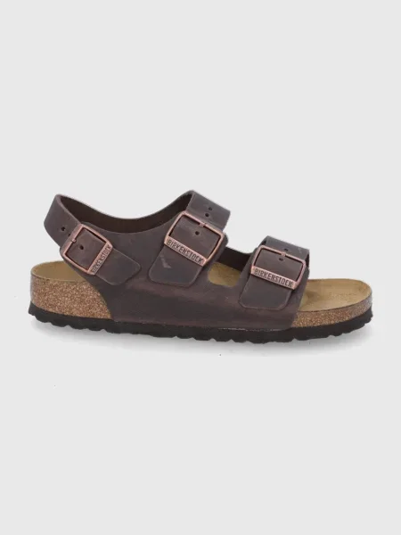 Birkenstock sandały skórzane Milano brązowy