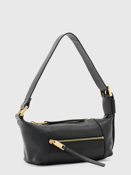 Кожаная сумка Allsaints черная