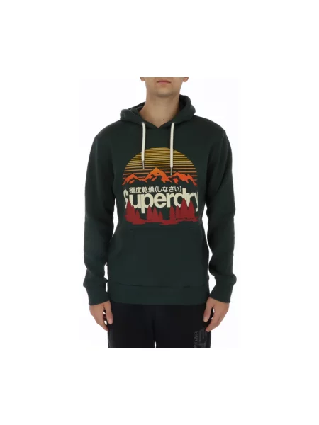 Bluza z kapturem Superdry z kapturem zielona