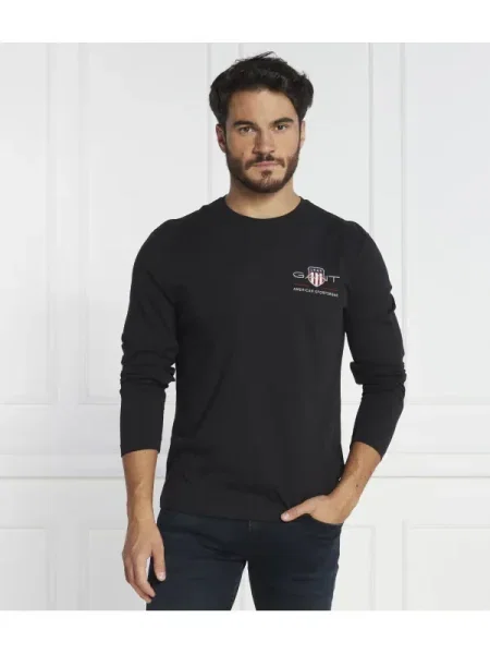Tricou mânecă lungă Gant negru