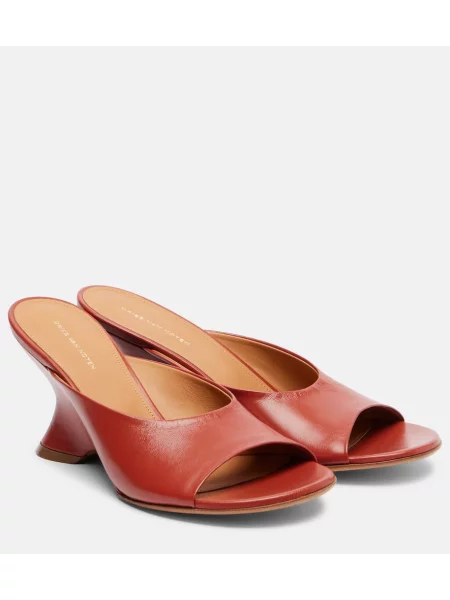 Usnjene mules Dries Van Noten s polno peto oranžna