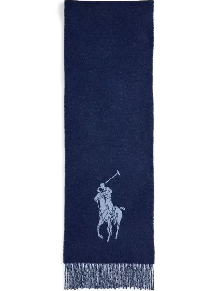 Вълнен шал Polo Ralph Lauren с изчистен дизайн сиво