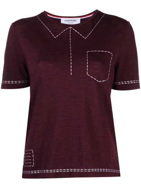 Tricou Thom Browne scurt roșu