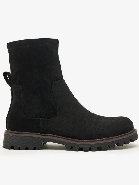 Botine Resti din piele de căprioară negru