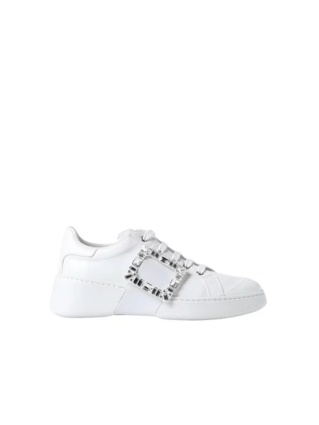Buty do biegania Roger Vivier skórzane na sprzączkę do biegania białe